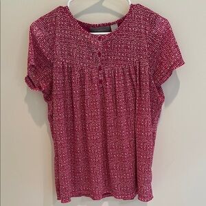 Liz Claiborne Pink and White Blouse